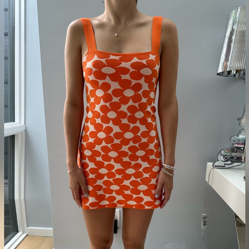 Zara Orange Flower Summer Dress
